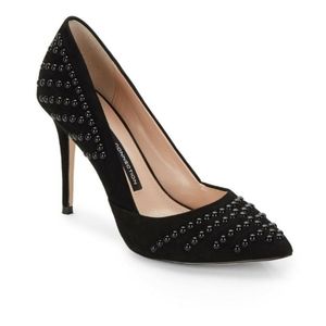 French Connection Black Elmyra Studded Suede Heels